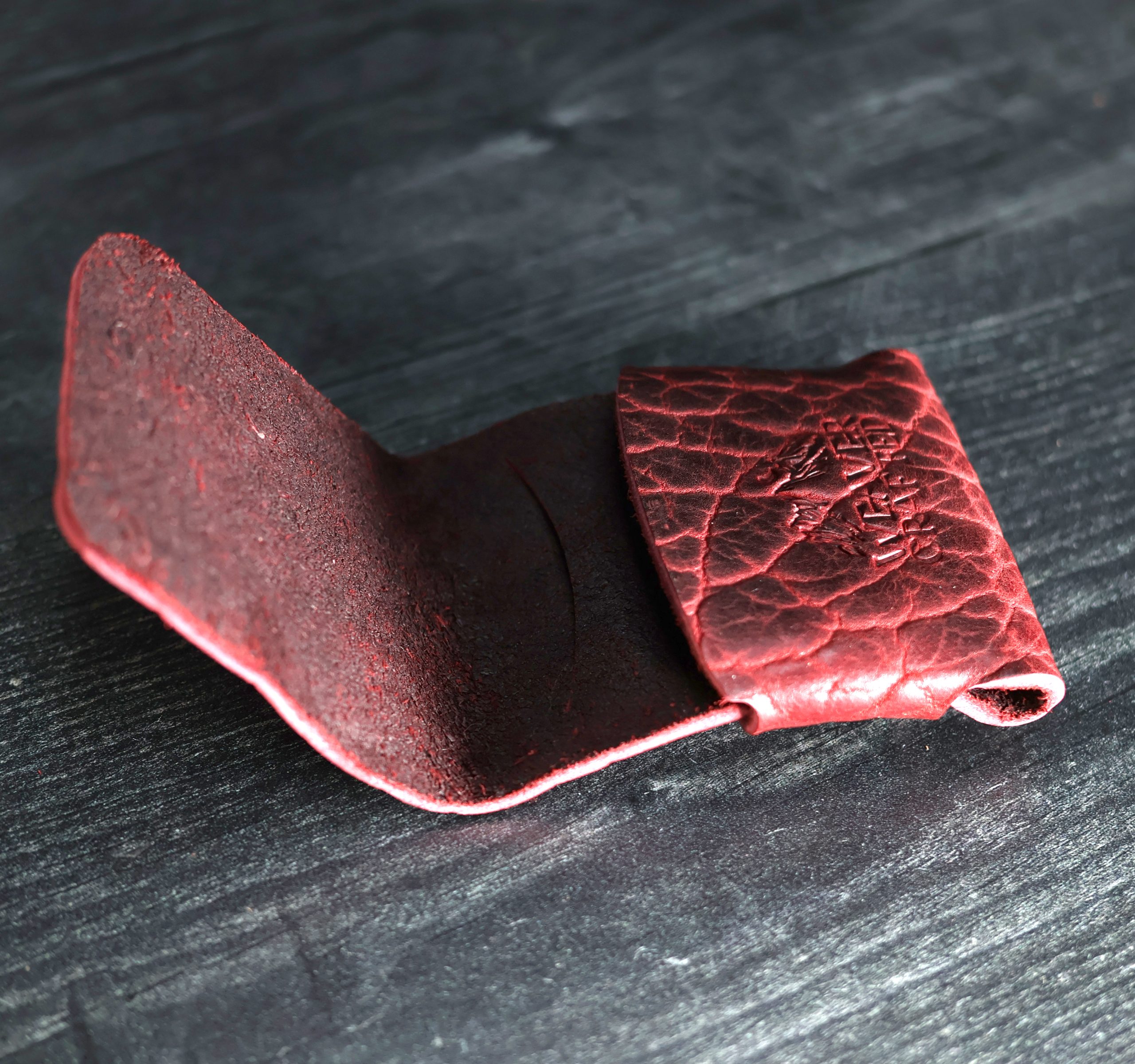 bison law tanning leather card holder wallet