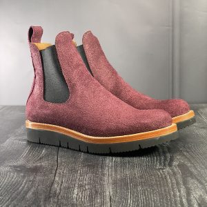 fortis burgundy roughout chelsea leather boots