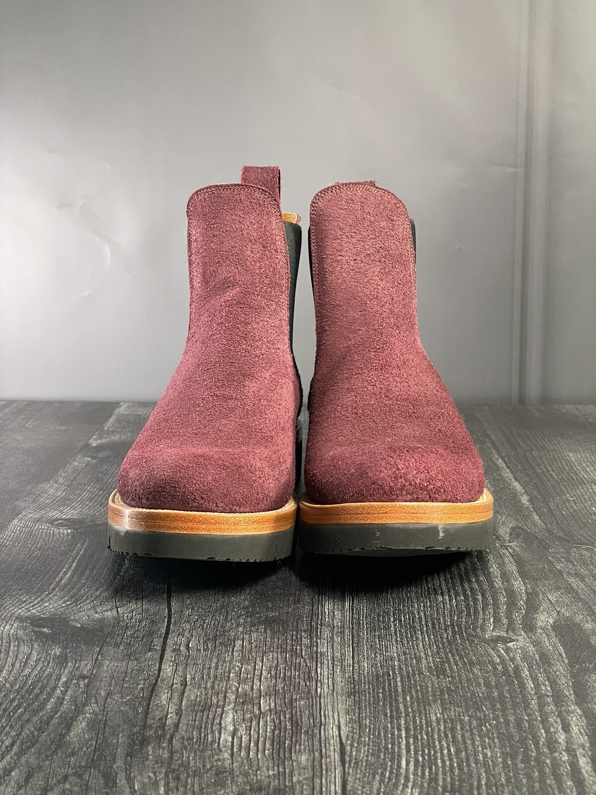 fortis burgundy roughout chelsea leather boots