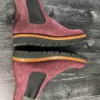 fortis burgundy roughout chelsea leather boots